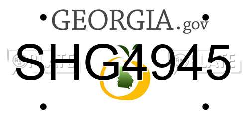 SHG4945 Georgia License Plate