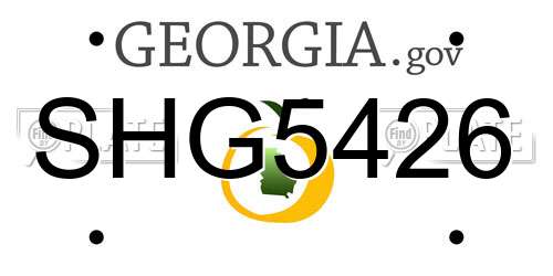 SHG5426 Georgia License Plate