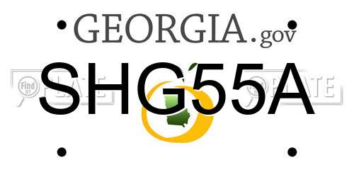 SHG55A Georgia License Plate