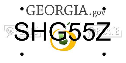 SHG55Z Georgia License Plate
