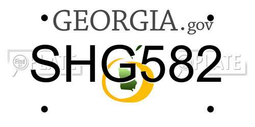 SHG582 Georgia License Plate