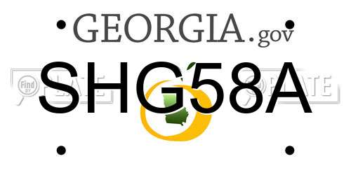 SHG58A Georgia License Plate