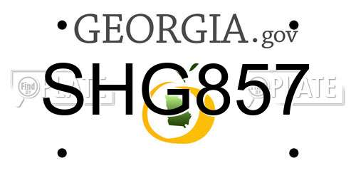 SHG857 Georgia License Plate