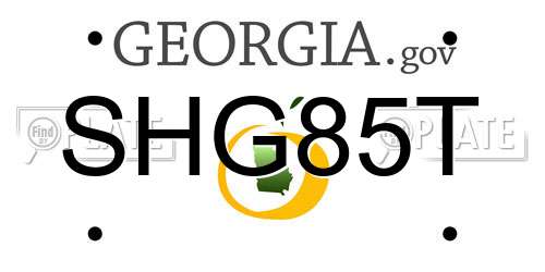 SHG85T Georgia License Plate