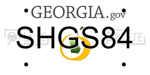 SHGS84 Georgia License Plate