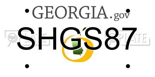 SHGS87 Georgia License Plate