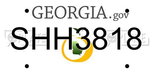 SHH3818 Georgia License Plate