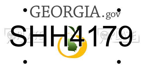 SHH4179 Georgia License Plate