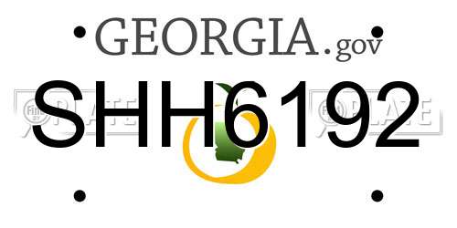SHH6192 Georgia License Plate
