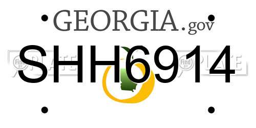 SHH6914 Georgia License Plate