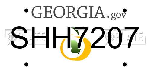 SHH7207 Georgia License Plate