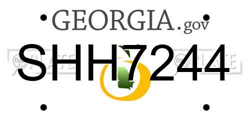 SHH7244 Georgia License Plate