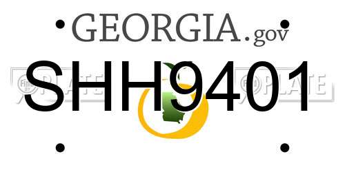 SHH9401 Georgia License Plate