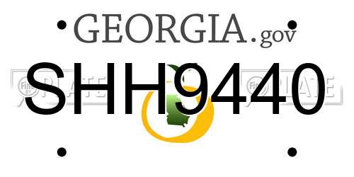SHH9440 Georgia License Plate