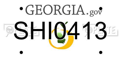 SHI0413 Georgia License Plate
