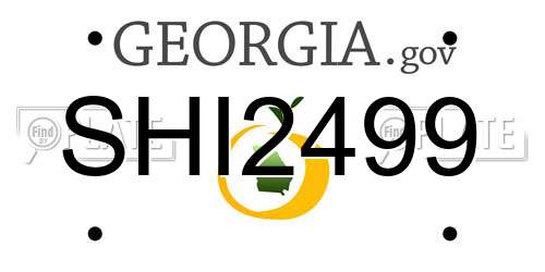 SHI2499 Georgia License Plate