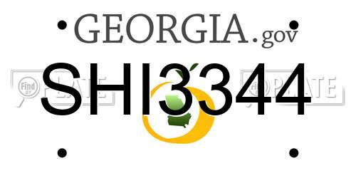 SHI3344 Georgia License Plate