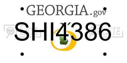 SHI4386 Georgia License Plate