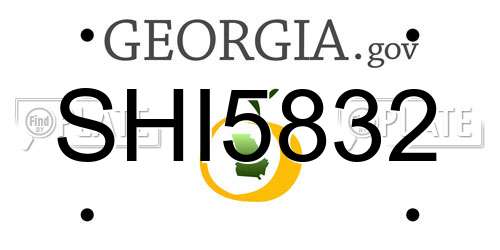 SHI5832 Georgia License Plate