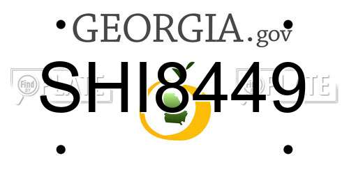 SHI8449 Georgia License Plate