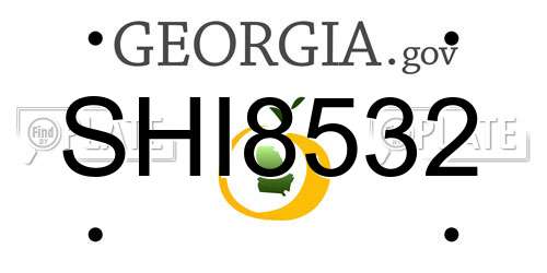 SHI8532 Georgia License Plate