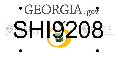 SHI9208 Georgia License Plate