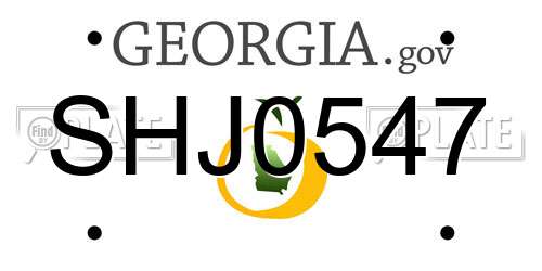 SHJ0547 Georgia License Plate
