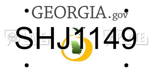 SHJ1149 Georgia License Plate