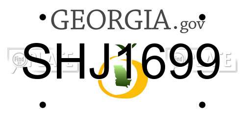 SHJ1699 Georgia License Plate