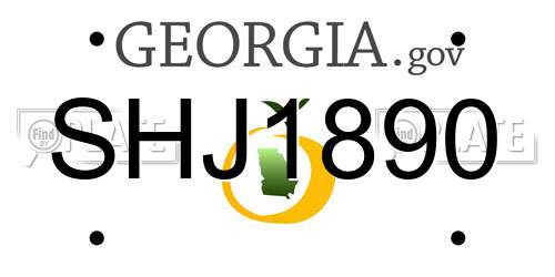 SHJ1890 Georgia License Plate