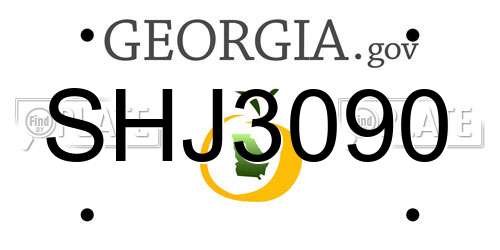 SHJ3090 Georgia License Plate
