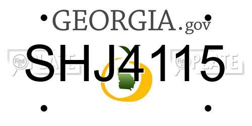 SHJ4115 Georgia License Plate