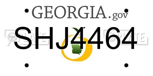 SHJ4464 Georgia License Plate