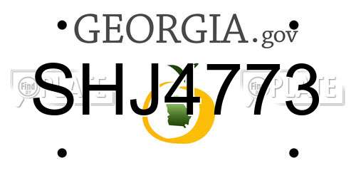 SHJ4773 Georgia License Plate