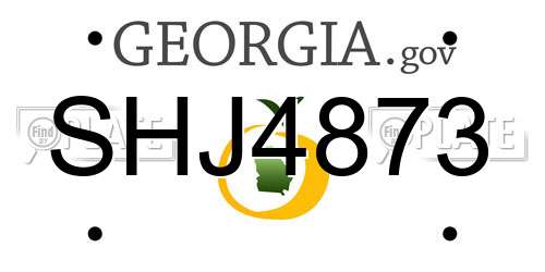 SHJ4873 Georgia License Plate