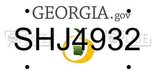 SHJ4932 Georgia License Plate