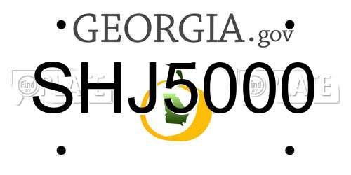 SHJ5000 Georgia License Plate