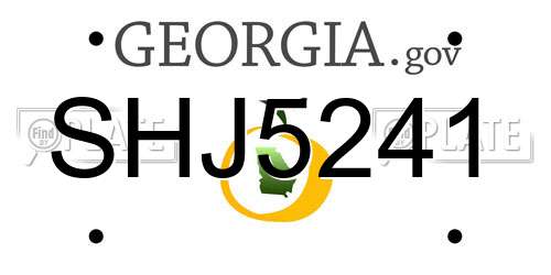 SHJ5241 Georgia License Plate