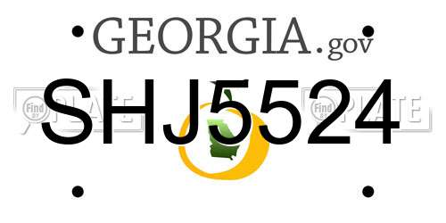 SHJ5524 Georgia License Plate