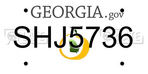 SHJ5736 Georgia License Plate