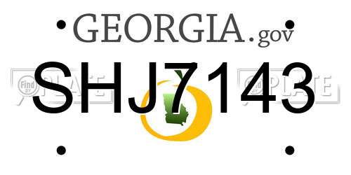 SHJ7143 Georgia License Plate