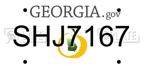 SHJ7167 Georgia License Plate