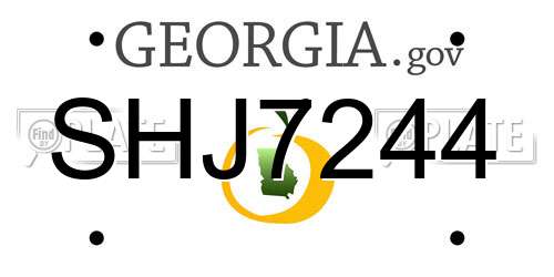 SHJ7244 Georgia License Plate