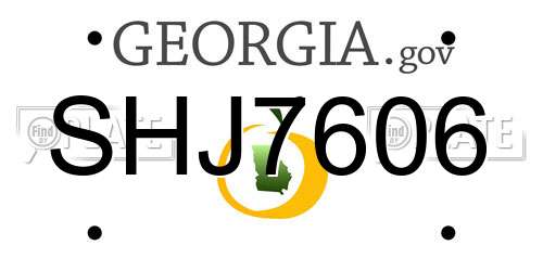 SHJ7606 Georgia License Plate