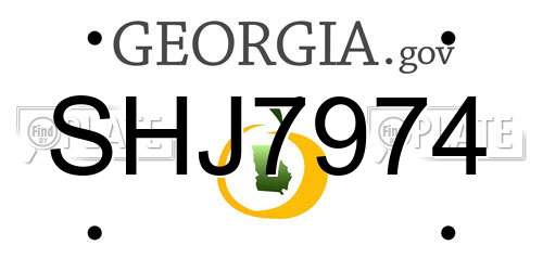 SHJ7974 Georgia License Plate