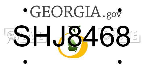 SHJ8468 Georgia License Plate