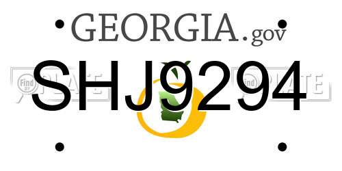 SHJ9294 Georgia License Plate
