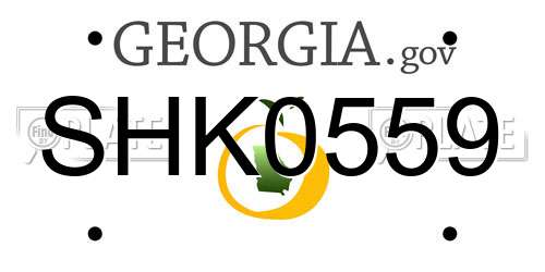 SHK0559 Georgia License Plate
