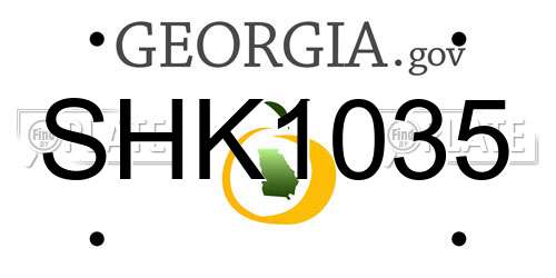 SHK1035 Georgia License Plate