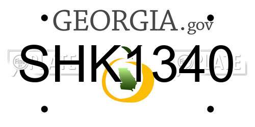SHK1340 Georgia License Plate